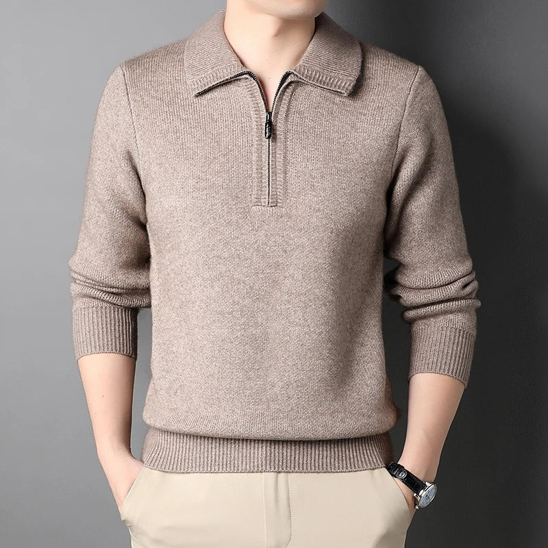 MONTERRA WOOL QUARTER-ZIP SWEATER