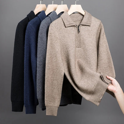 MONTERRA WOOL QUARTER-ZIP SWEATER