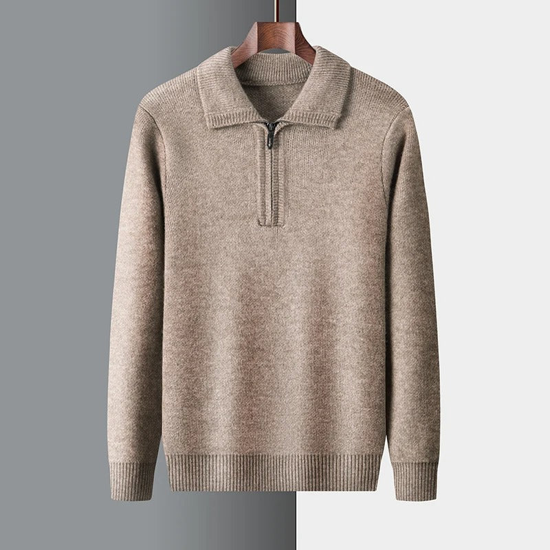 MONTERRA WOOL QUARTER-ZIP SWEATER