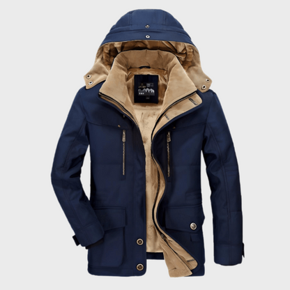 Kieran - Thick Winter Jacket for Men with Hood and Deep Pockets