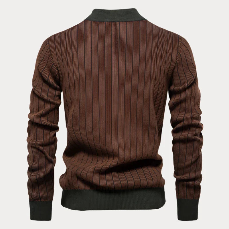 Kunming Striped Mock Neck Sweatshirt