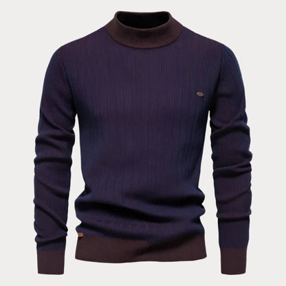 Kunming Striped Mock Neck Sweatshirt