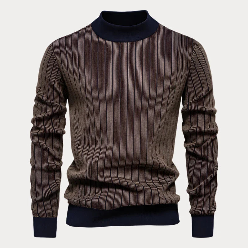 Kunming Striped Mock Neck Sweatshirt