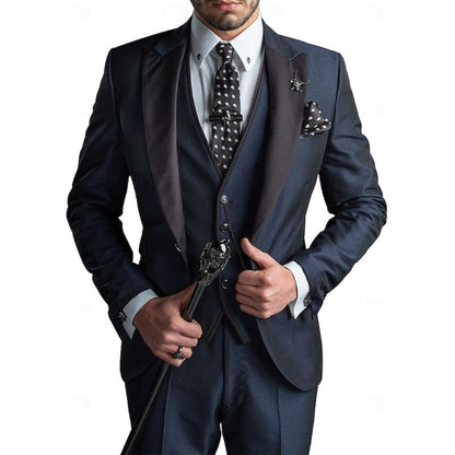 Toni - Three-Piece Linen Set for Men: Business Blazer, Vest, and Pants